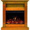 Cambridge Fireplace Mantels and Entertainment Centers Cambridge Sienna 34-In. Electric Fireplace Heater with Teak Mantel, Enhanced Log Display, Multi-Color Flames, and Remote Control