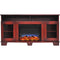 Cambridge Fireplace Mantels and Entertainment Centers Cherry Cambridge Savona 59 In. Electric Fireplace in Cherry with Entertainment Stand and Multi-Color LED Flame Display,