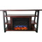 Cambridge Fireplace Mantels and Entertainment Centers Color_Mahogany/Black Cambridge 32-In. Sawyer Industrial Electric Fireplace Mantel with Realistic Log Display and LED Color Changing Flames, Mahogany,