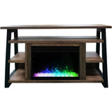 Cambridge Fireplace Mantels and Entertainment Centers Color_Walnut/Black Cambridge 32-In. Sawyer Industrial Electric Fireplace Mantel with Deep Crystal Display and Color Changing Flames, Mahogany,