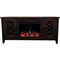 Cambridge Fireplace Mantels and Entertainment Centers Mahogany Cambridge 56-in. Stardust Mid-Century Modern Electric Fireplace with Deep Multi-Color Log Insert