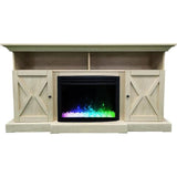 Cambridge Fireplace Mantels and Entertainment Centers Sandstone Cambridge 62-in. Summit Farmhouse Style Electric Fireplace Mantel with Deep Crystal Insert, Mahogany