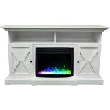 Cambridge Fireplace Mantels and Entertainment Centers White Cambridge 62-in. Summit Farmhouse Style Electric Fireplace Mantel with Deep Crystal Insert, Mahogany