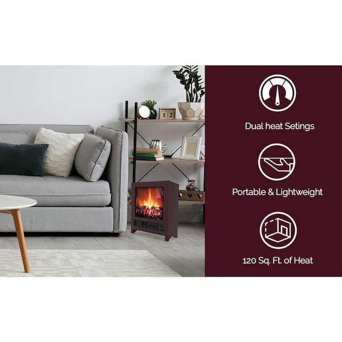 Cambridge Freestanding Fireplace 19-In Freestanding 4606 BTU Electric Fireplace with Wood Log Insert