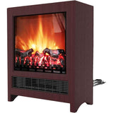 Cambridge Freestanding Fireplace Mahogany 19-In Freestanding 4606 BTU Electric Fireplace with Wood Log Insert
