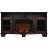 Cambridge Mahogany Cambridge Savona 59 In. Electric Fireplace in Cherry with Entertainment Stand and Charred Log Display,