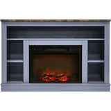 Cambridge Slate Blue Cambridge 47 In. Electric Fireplace with a Multi-Color LED Insert and Cherry Mantel