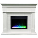 Cambridge White 47.8-In. Shelby Electric Fireplace Mantel with Enhanced, Deep Crystal Insert, Dark Coffee