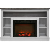 Cambridge White Cambridge 47 In. Electric Fireplace with a 1500W Log Insert and Cherry Mantel