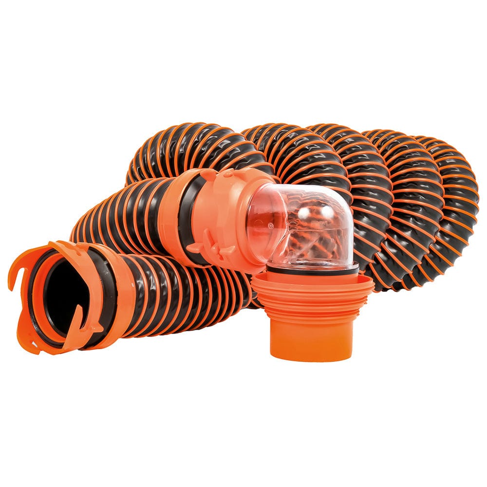 Camco Sanitation Camco RhinoEXTREME 15 Sewer Hose Kit w/ Swivel Fitting 4 In 1 Elbow Caps [39859]