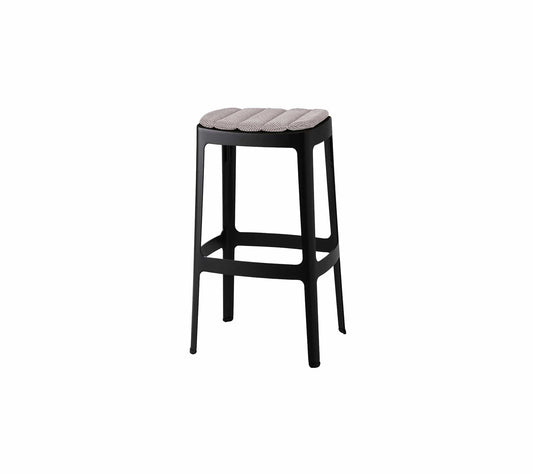 Cane-Line Denmark Black - aluminium / Light grey - Cane-line Focus Cut bar chair, high, stackable (11402)