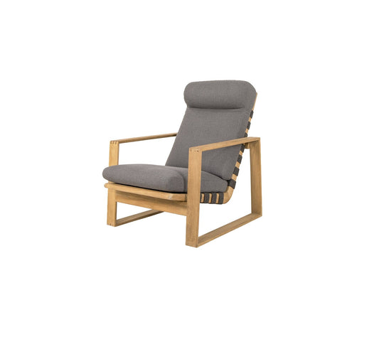Cane-Line Denmark Cane-line Soft Rope - Dark grey - teak legs Endless Soft highback chair incl. grey Cane-line Airtouch cushion set (54503)