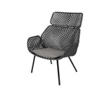 Cane-Line Denmark Cane-line Weave -  Black/Graphite / Dark grey -  Cane-line Wove Vibe highback chair, Cane-line Weave (54107)