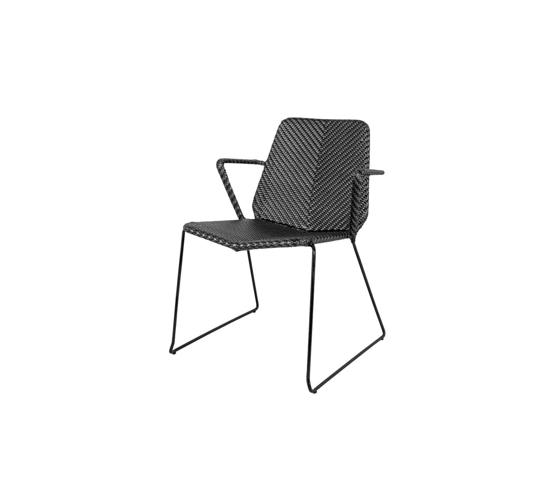 Cane-Line Denmark Cane-line Weave -  Black/Graphite / Dark grey  -  Cane-line Wove Vision armchair, stackable (5403)