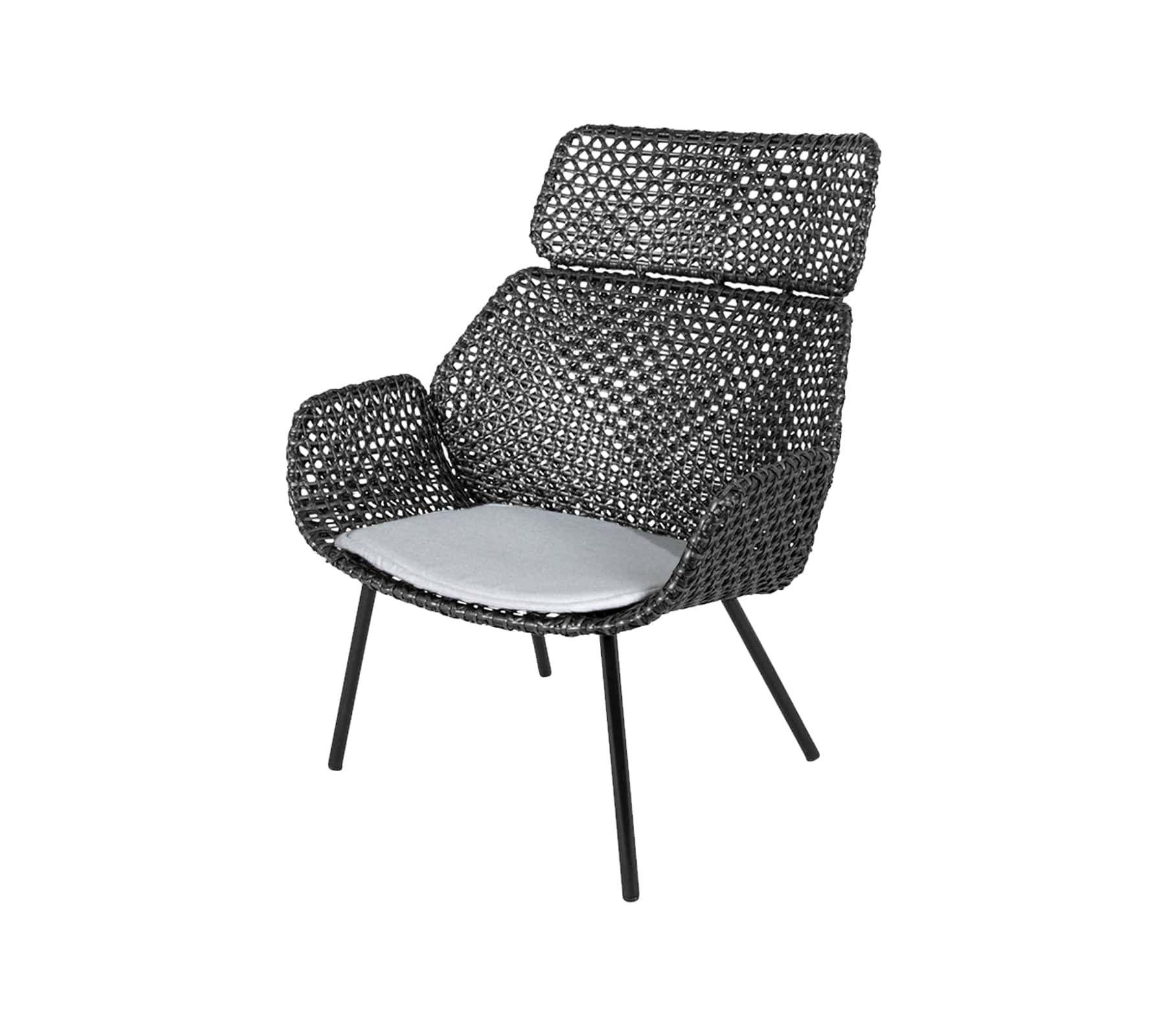 Cane-Line Denmark Cane-line Weave -  Black/Graphite / Light grey - Cane-line Natté Vibe highback chair, Cane-line Weave (54107)