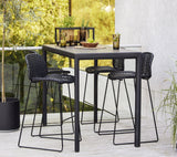 Cane-Line Denmark Cane-line Weave -  Black/Graphite Vibe bar chair, stackable (54106)