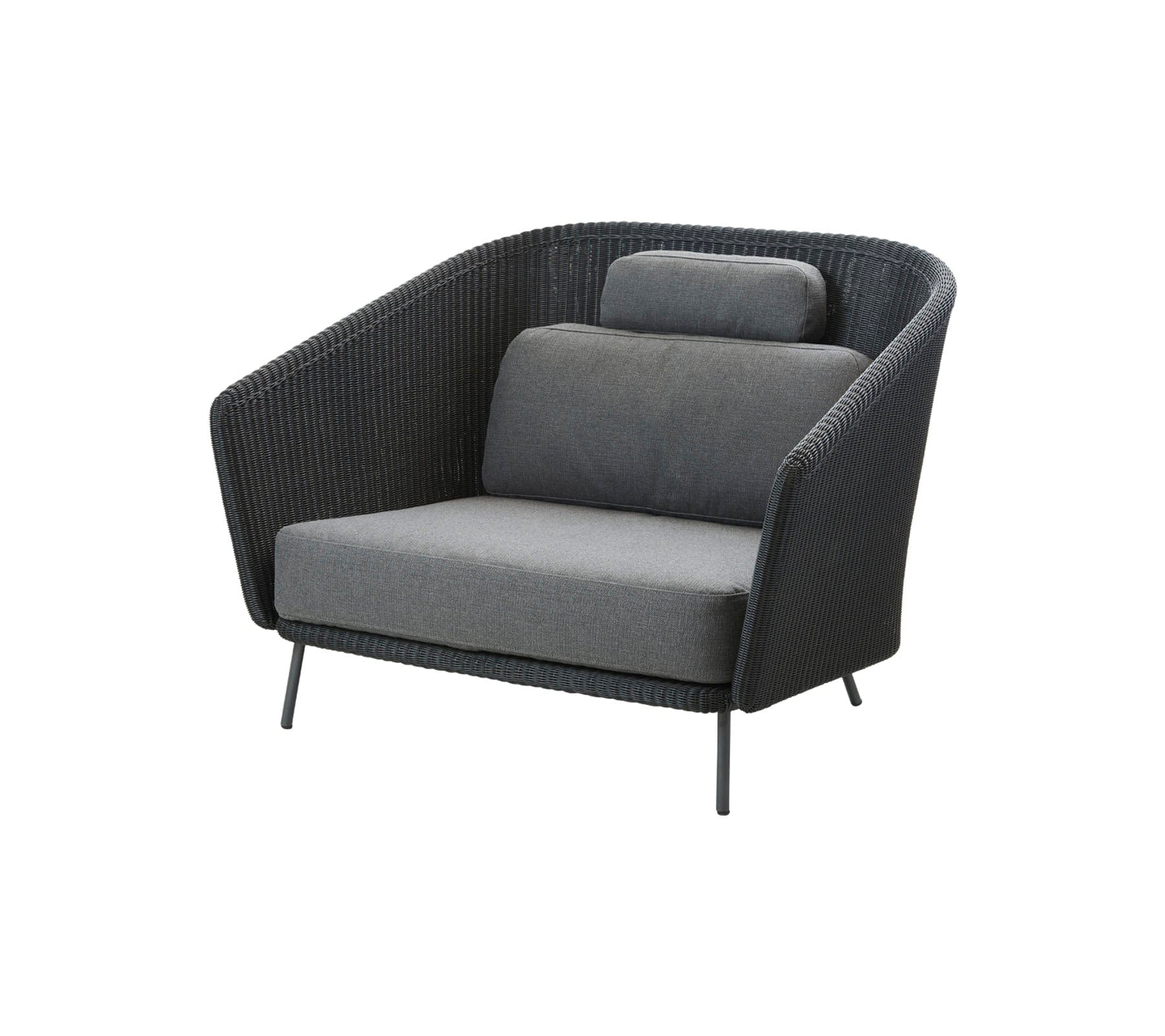 Cane-Line Denmark Cane-line Weave - Graphite - incl. grey Cane-line AirTouch cushion set Cane-Line - Mega lounge chair, incl. grey AirTouch cushions | 54102LGAITG