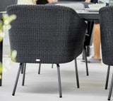 Cane-Line Denmark Cane-line Weave - Graphite - incl. grey Cane-line AirTouch Mega dining chair, incl. grey Cane-line AirTouch cushions (54101)