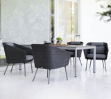 Cane-Line Denmark Cane-line Weave - Graphite - incl. grey Cane-line AirTouch Mega dining chair, incl. grey Cane-line AirTouch cushions (54101)