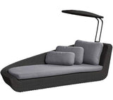 Cane-Line Denmark Day Bed Black / Cane-line Natté Grey w/QuickDry foam Cane-Line Savannah daybed, right module, incl. sunshade (5543)