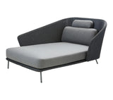 Cane-Line Denmark Day Bed Mega daybed, right, incl. Grey cushion set