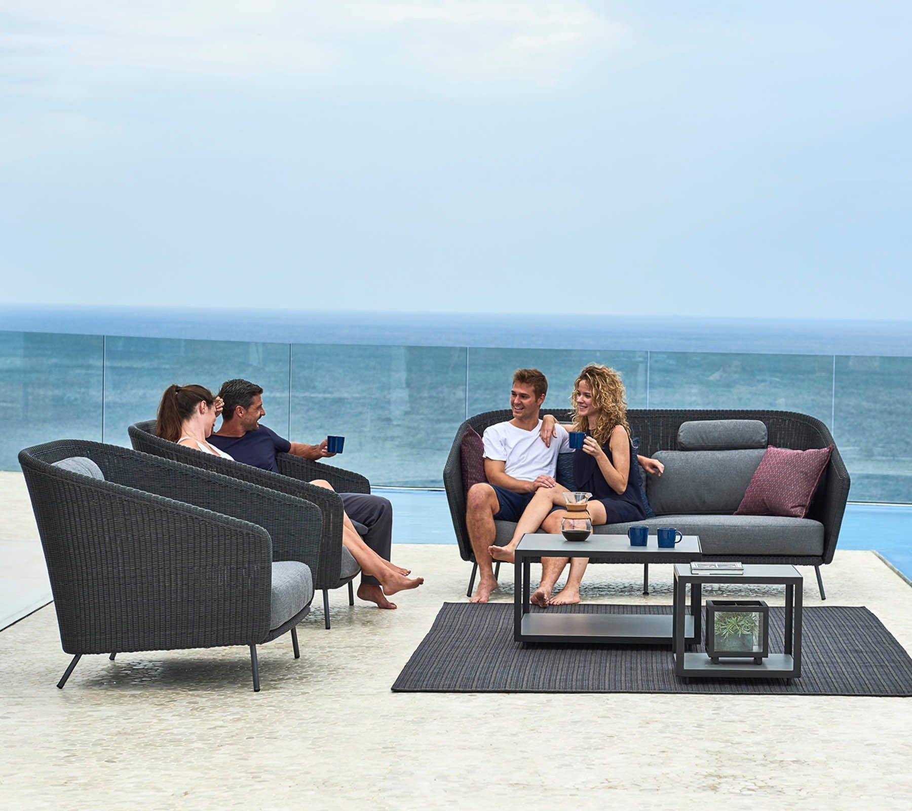 Cane-Line Denmark Outdoor Chairs Mega lounge chair, incl. Grey cushion set