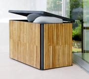 Cane-Line Denmark Outdoor Cushions Teak w/Lava grey aluminium Cane-Line - Combine cushion box, small | 5708