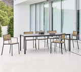 Cane-Line Denmark Outdoor Dining Chairs Cane-Line Less armchair, stackable