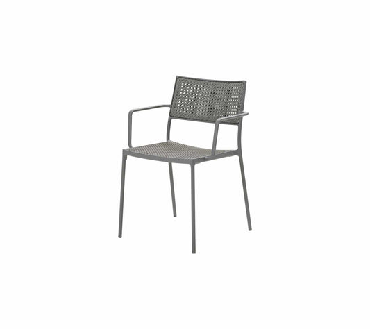 Cane-Line Denmark Outdoor Dining Chairs Light Grey Cane-Line Less armchair, stackable