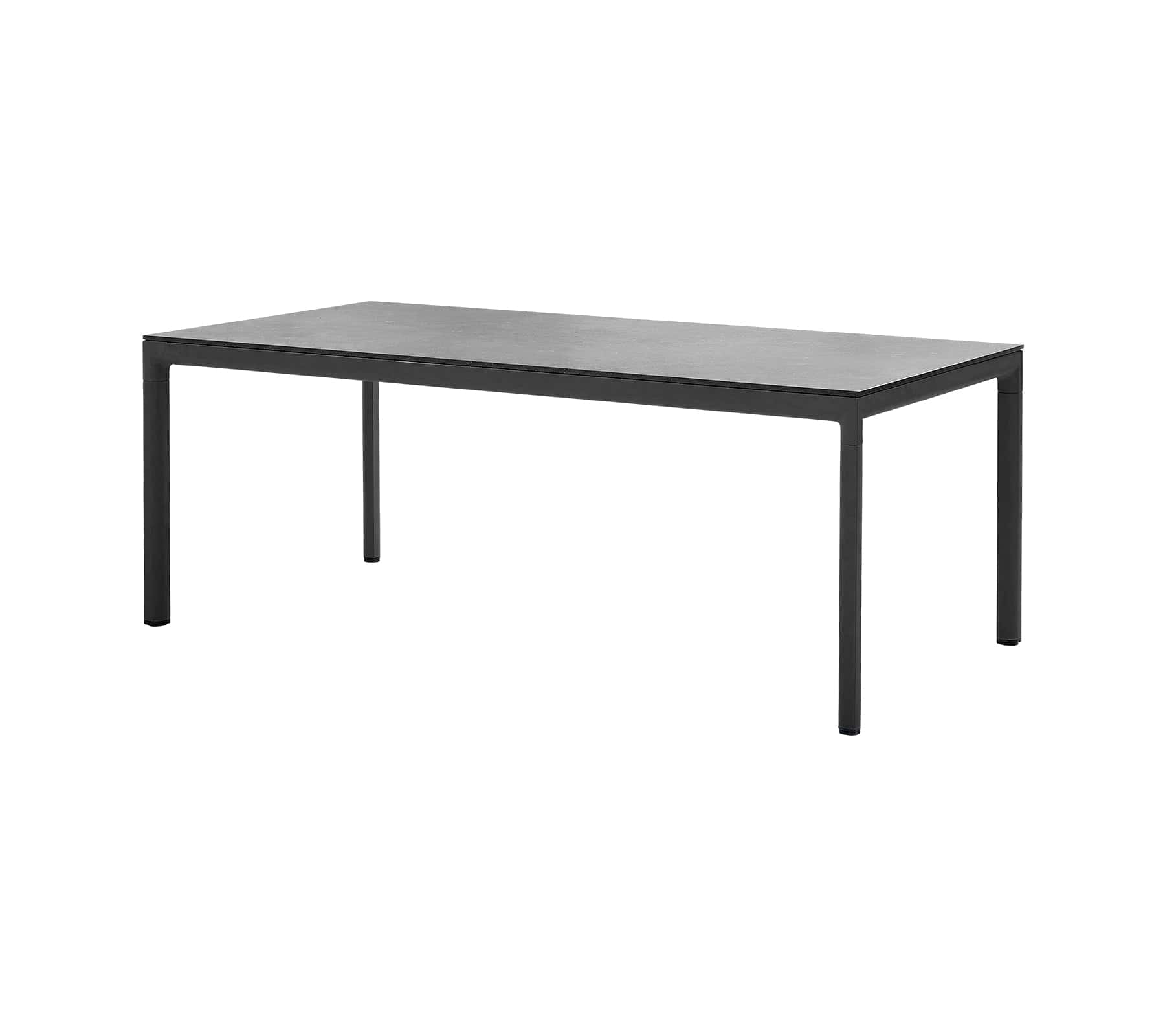 Cane-Line Denmark Outdoor Dining Table Lava grey - Aluminium / Fossil black - Ceramic Copy of Cane-Line - Drop dining table base, 78.8x39.4 inches | Aluminium | 50406AL