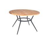 Cane-Line Denmark Outdoor Dining Table Teak / Light Grey Copy of Cane-Line - Joy Dining Table - 57" Diameter (w/Teak dia. 47") (50202)