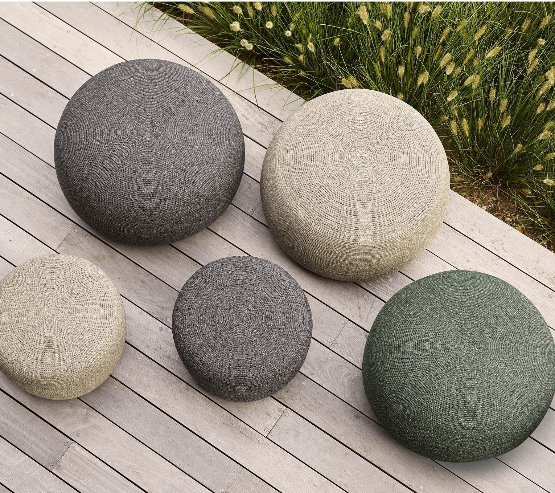 Cane-Line Denmark Outdoor Ottoman Cane-Line - Circle footstool small, conic,  Soft Rope | 8330