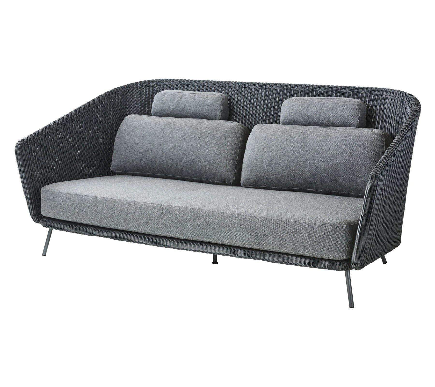 Cane-Line Denmark Outdoor Sofa Mega 2-seater sofa, incl. Grey cushion set