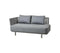 Cane-Line Denmark Outdoor Sofa Moments 2-seater sofa, right module, incl. Grey cushion set, Cane-line AirTouch