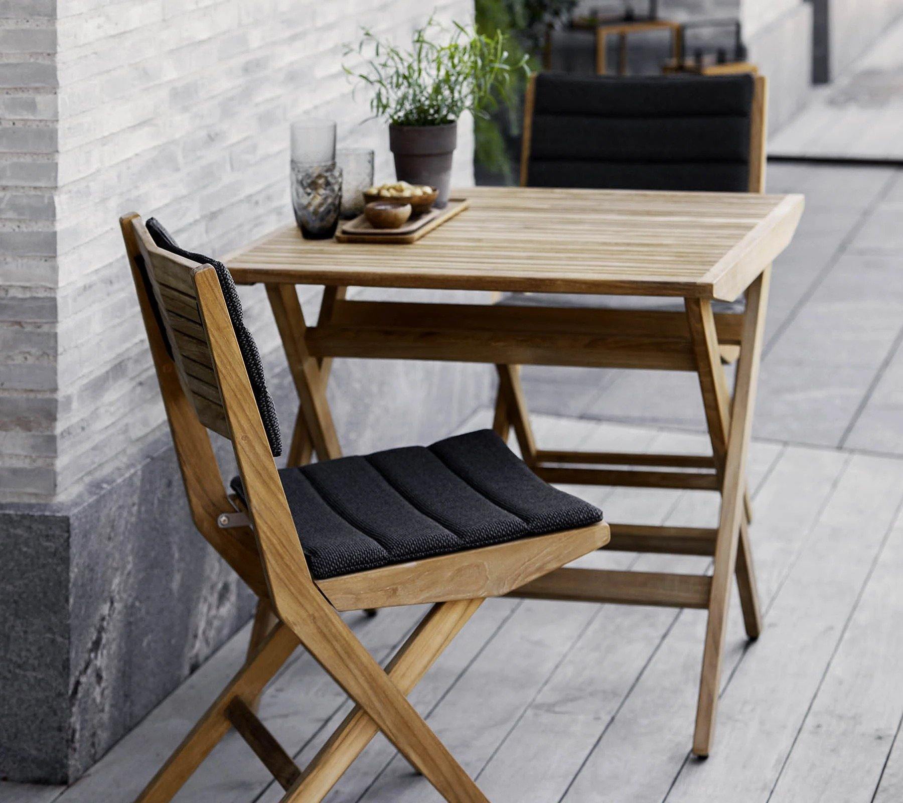 Cane-Line Denmark Outdoor Table Flip folding table, small, 80x80 cm, Teak