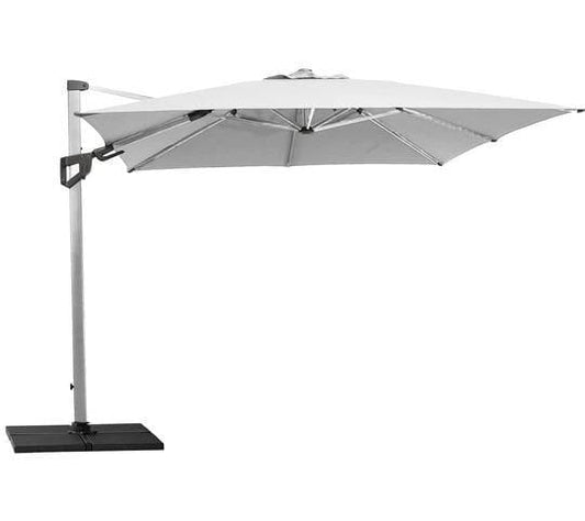 Cane-Line Denmark Parasol Hyde luxe tilt parasol, 3x3 m, incl. base, aluminium/mat anodized