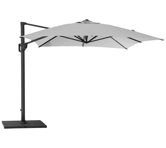 Cane-Line Denmark Parasol Light grey fabric Hyde luxe hanging parasol incl. base, 3x4 m