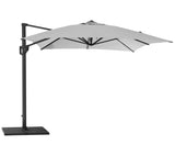 Cane-Line Denmark Parasol Light grey fabric Hyde luxe hanging parasol incl. base, 3x4 m