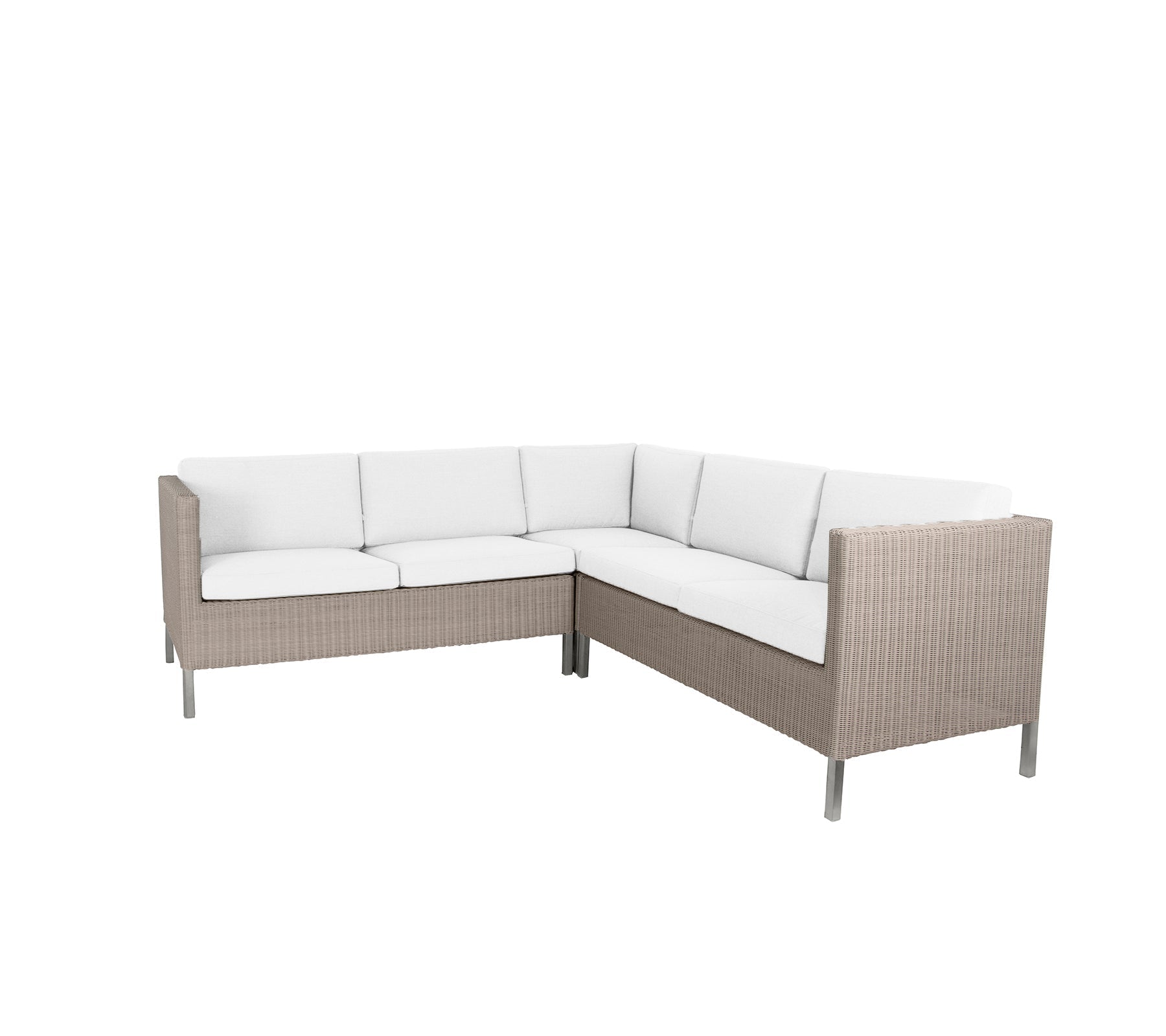 Cane-Line Denmark Taupe - Cane-line Weave - w/White cushions Connect dining lounge w/Cane-line Natté cushions (20)