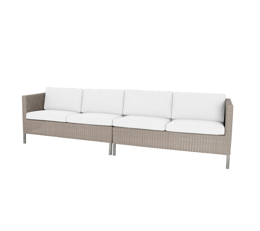 Cane-Line Denmark Taupe - Cane-line Weave - w/White cushions Connect dining lounge w/Cane-line Natté cushions (30)