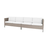 Cane-Line Denmark Taupe - Cane-line Weave - w/White cushions Connect dining lounge w/Cane-line Natté cushions (30)