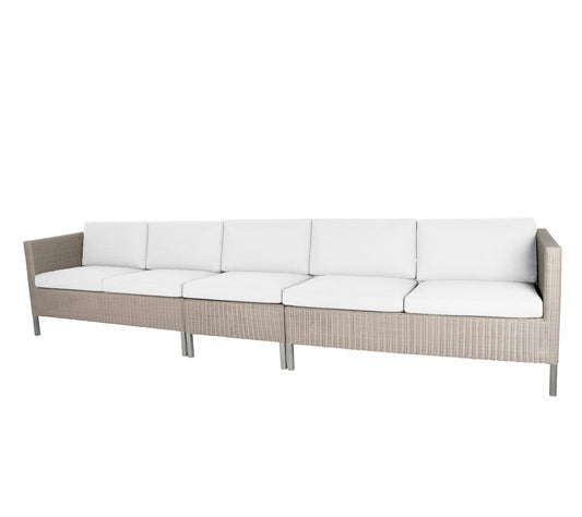 Cane-Line Denmark Taupe - Cane-line Weave - w/White cushions Connect dining lounge w/Cane-line Natté cushions (40)