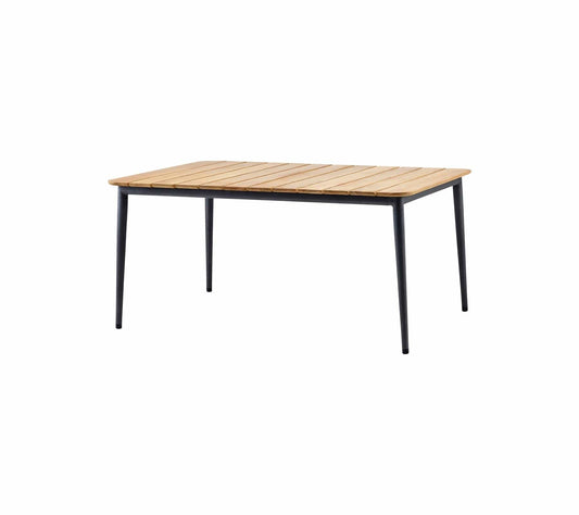 Cane-Line Denmark Teak w/Lava grey aluminium Core dining table, 160x90 cm, incl. teak table top (50127)
