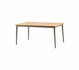 Cane-Line Denmark Teak w/Taupe aluminium Core dining table, 160x90 cm, incl. teak table top (50127)