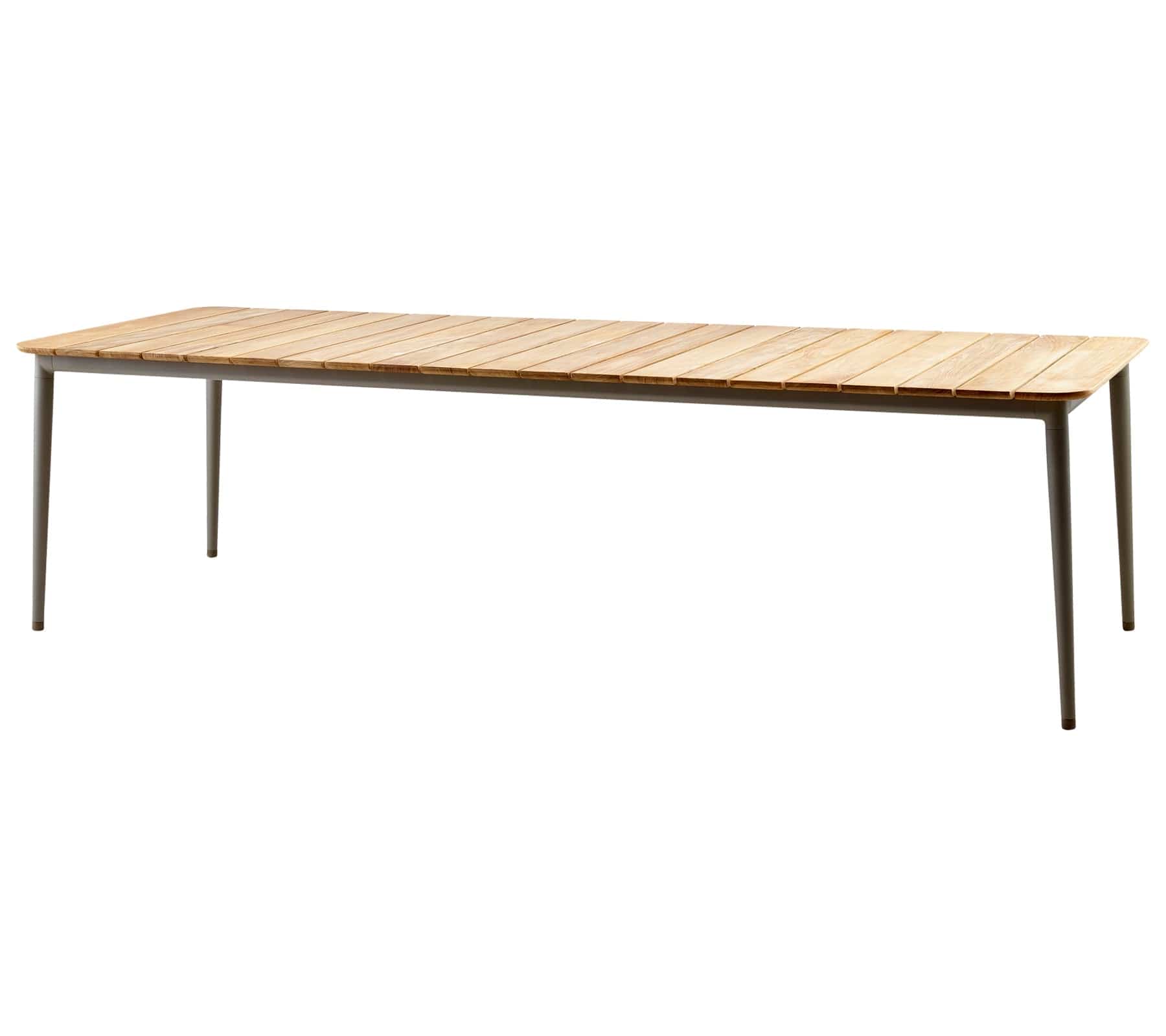 Cane-Line Denmark Teak w/Taupe aluminium Core dining table, 274x90 cm, incl. teak table top (50129)