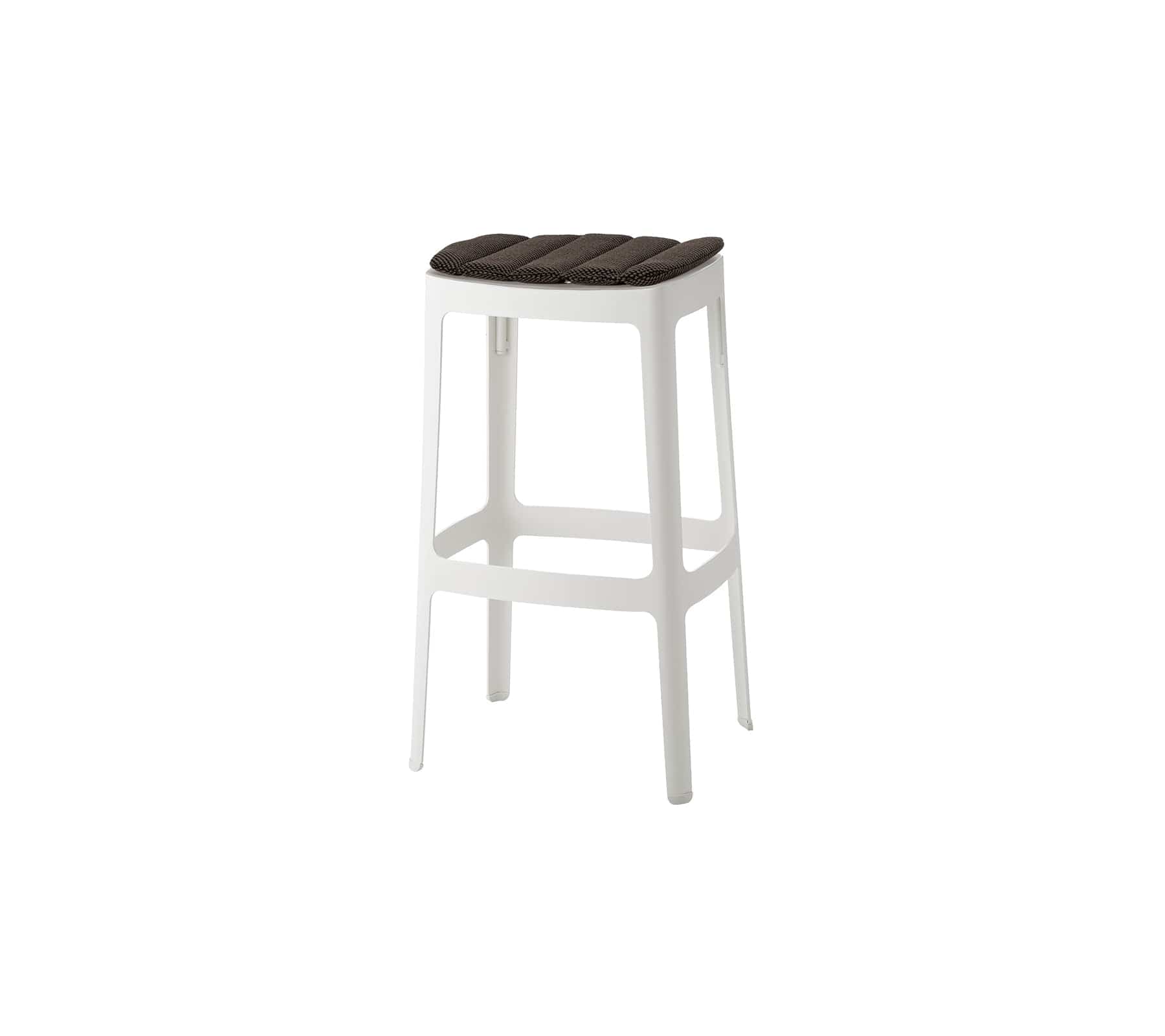Cane-Line Denmark White - aluminium / Dark grey - Cane-line Focus Cut bar chair, high, stackable (11402)
