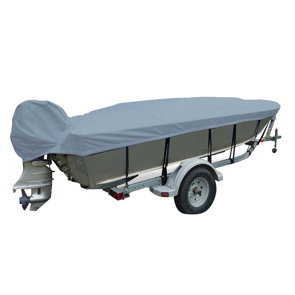 Carver by Covercraft Winter Covers Carver Poly-Flex II Narrow Series Styled-to-Fit Boat Cover f/14.5 V-Hull Fishing Boats - Grey [70124F-10]
