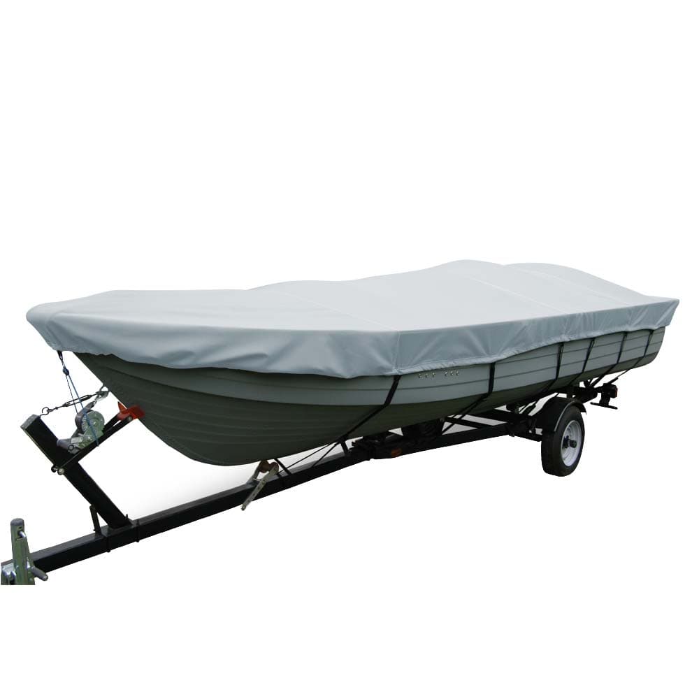 Carver by Covercraft Winter Covers Carver Poly-Flex II Wide Series Styled-to-Fit Boat Cover f/12.5 V-Hull Fishing Boats Without Motor - Grey [70112F-10]