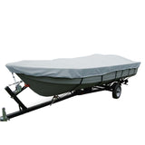 Carver by Covercraft Winter Covers Carver Poly-Flex II Wide Series Styled-to-Fit Boat Cover f/15.5 V-Hull Fishing Boats Without Motor - Grey [70115F-10]