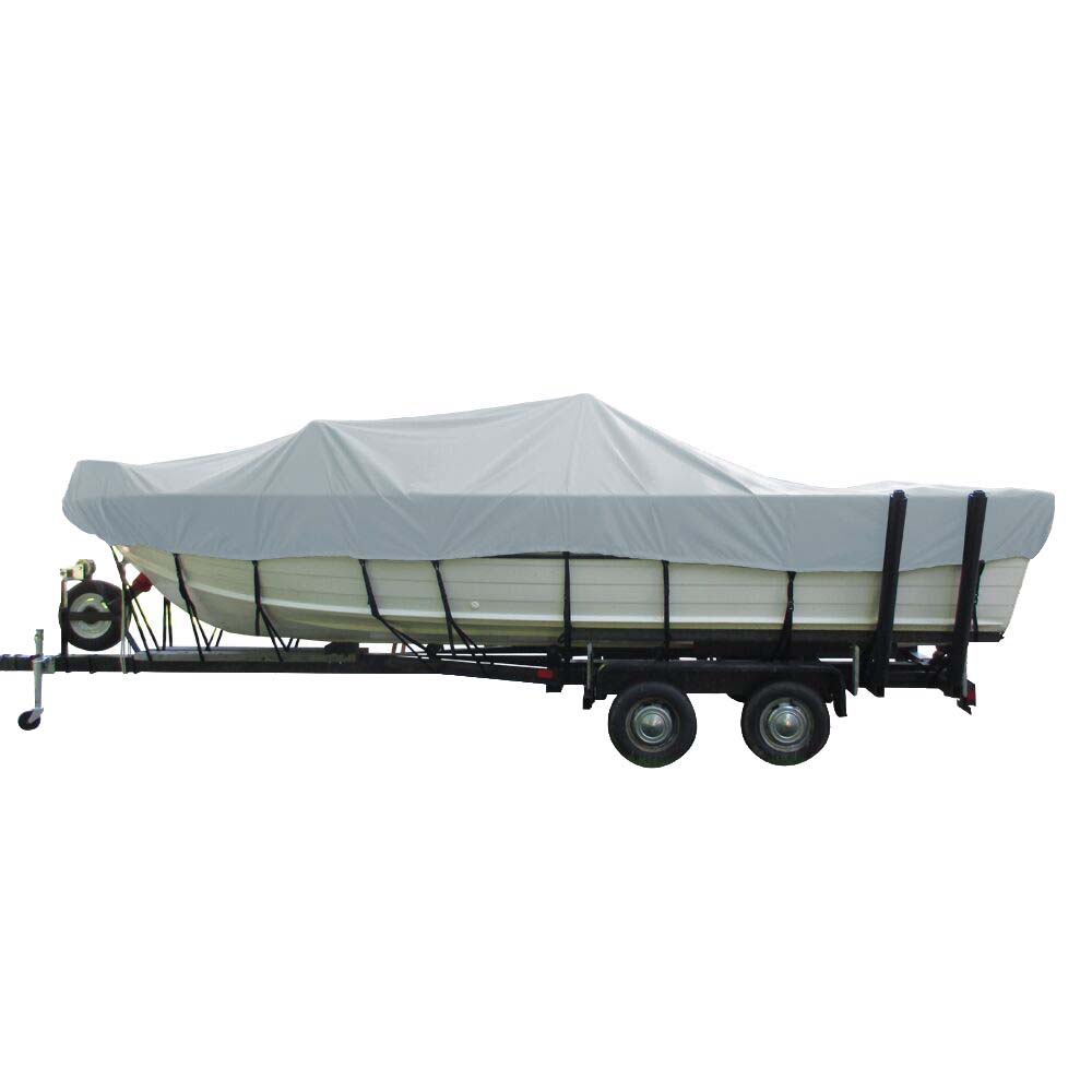 Carver by Covercraft Winter Covers Carver Poly-Flex II Wide Series Styled-to-Fit Boat Cover f/18.5 Aluminum V-Hull Sterndrive Boats with Walk-Thru Windshield - Grey [72418F-10]